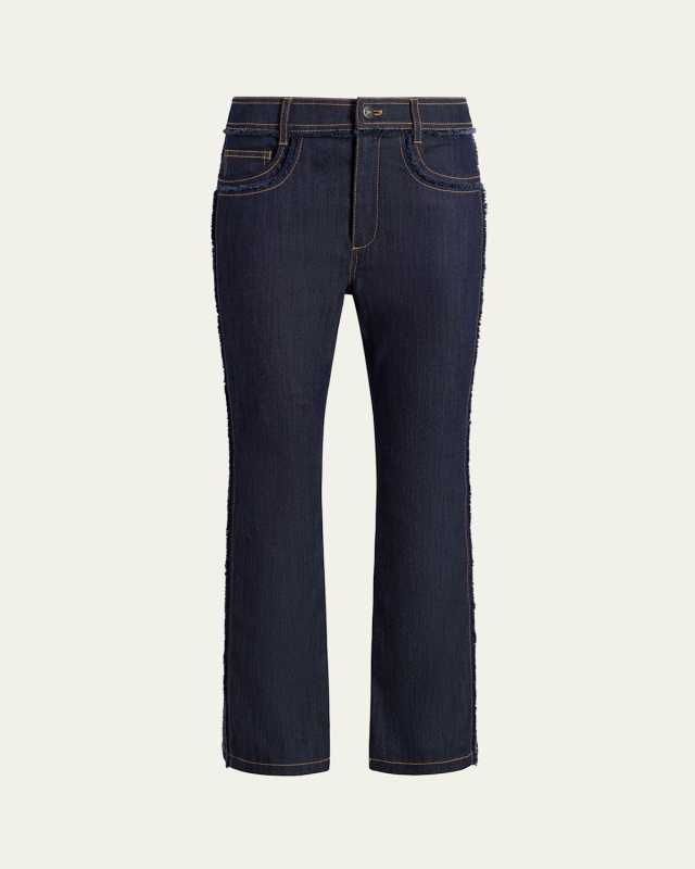 Sallie Piped Cropped Bootcut Denim Pants